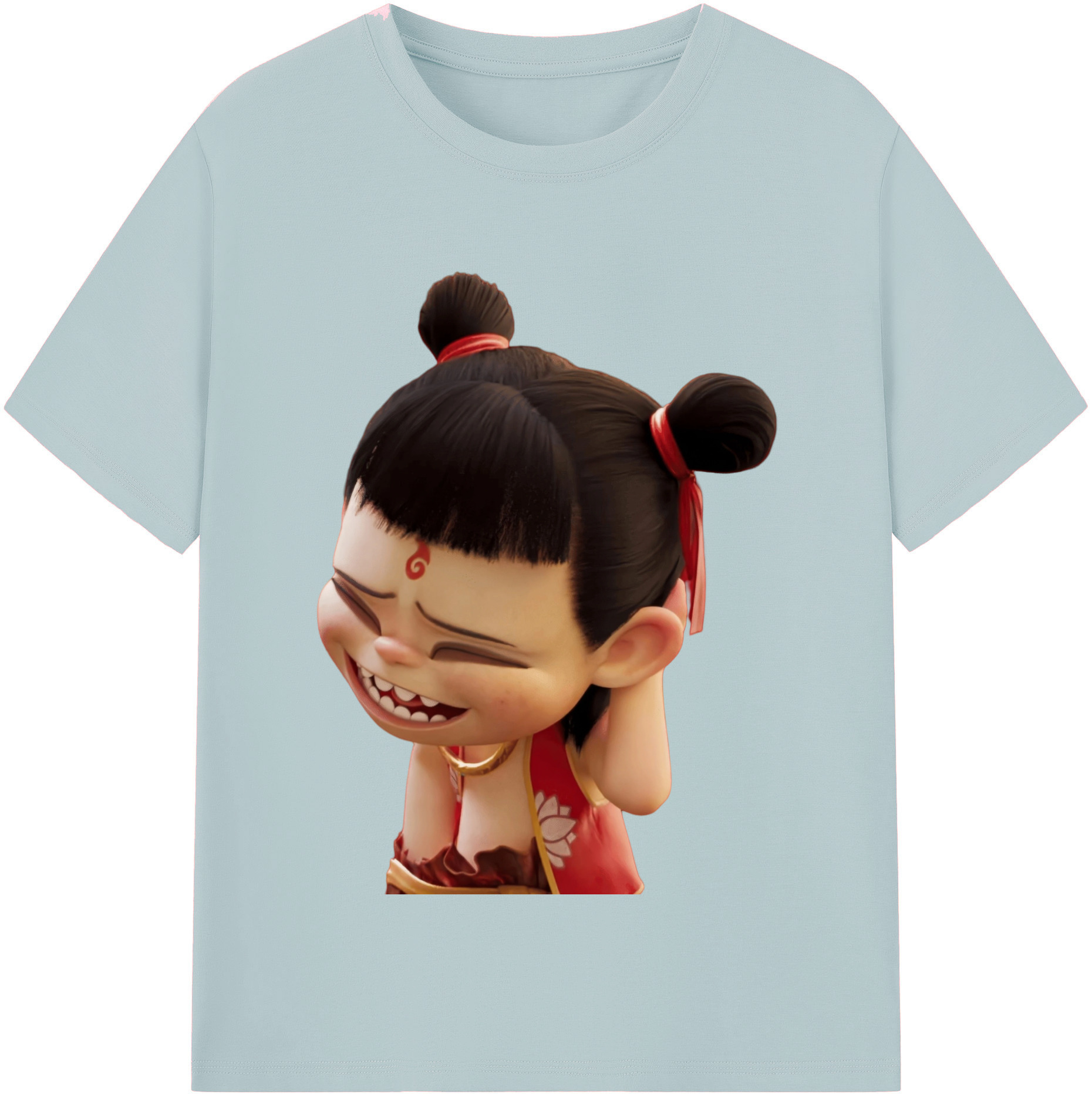 （画像用） Ne Zha 2 ナタ 魔童の大暴れ 綿100％半袖Tシャツ（フロントプリント）